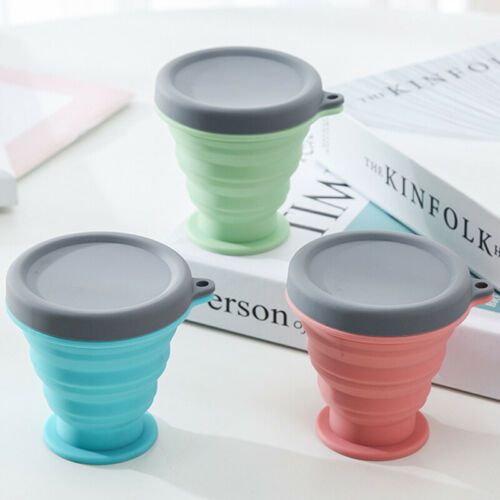 200ML Collapsible Silicone Travel Coffee Cup-Reusable Portable Cup with Lid