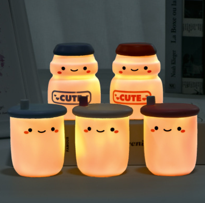 Cute Milk Tea LED Night Light-Cozy Room Decor Lamp