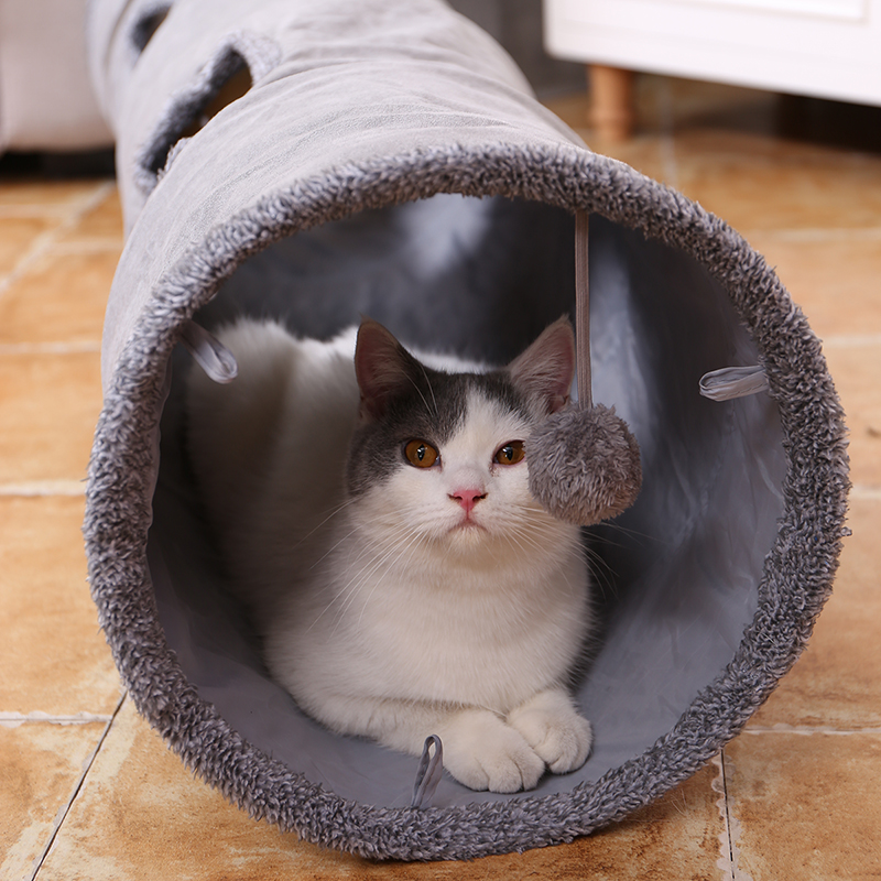Interactive Cat Tunnel Toy-Foldable Hide & Play Tunnel