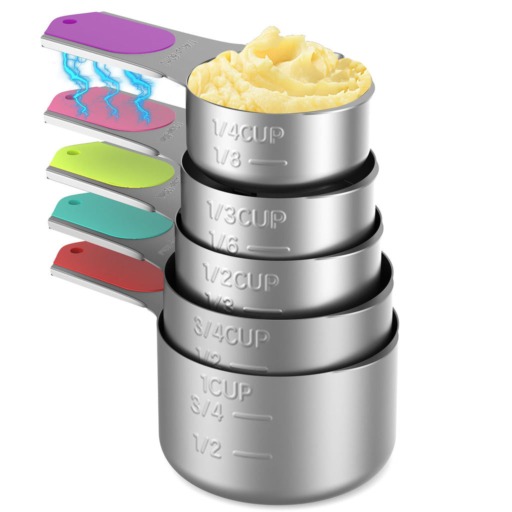 JoyHaus Magnetic Stainless Steel Measuring Cups-5 Piece Set