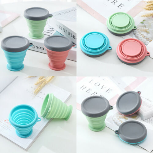 200ML Collapsible Silicone Travel Coffee Cup-Reusable Portable Cup with Lid